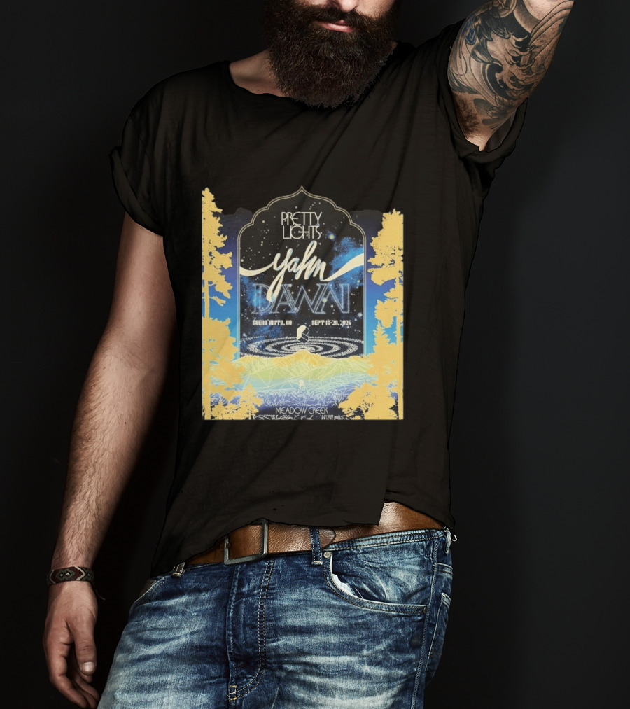 Pretty Lights Yahn Dawn 2026 Buena Vista Colorado Meadow Creek September 18 20 Event T-Shirt