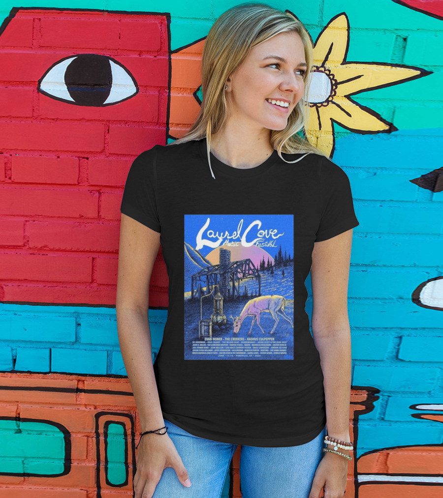 Laurel Cove Music Festival Pineville KY June 11 13 2026 Evan Honer The Creekers Kashus Culpepper T-Shirt