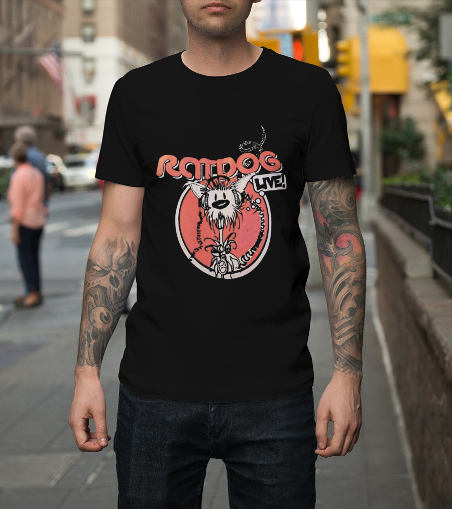 Ratdog Live Cartoon Character With Headphones And Tail T-Shirt