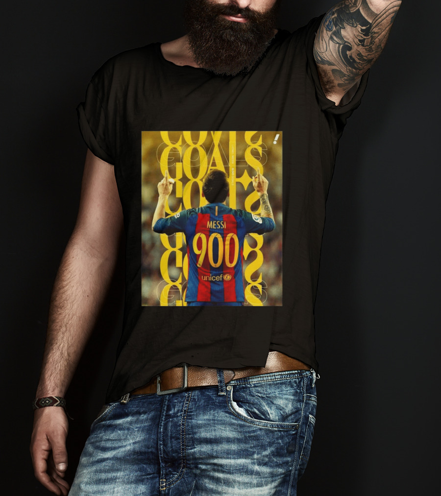 Messi 900 Goals Unicef Barcelona Jersey T-Shirt