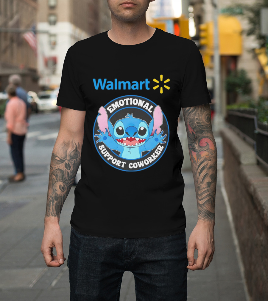 Walmart Stitch Emotional Support Coworker T-Shirt