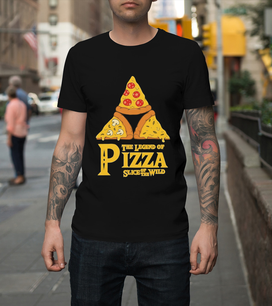 The Legend Of Pizza Slice Of The Wind Funny Gaming Parody Pizza Slices Adventure Mocking Iconic Gaming T-Shirt
