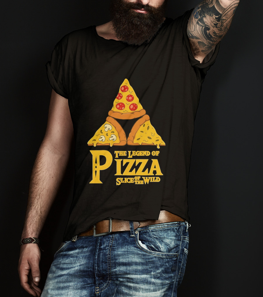 The Legend Of Pizza Slice Of The Wind Funny Gaming Parody Pizza Slices Adventure Mocking Iconic Gaming T-Shirt