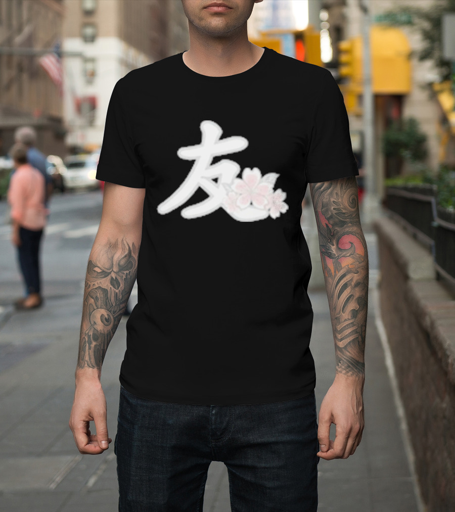 YFK Blossoms Sakura Kanji Friendship T-Shirt