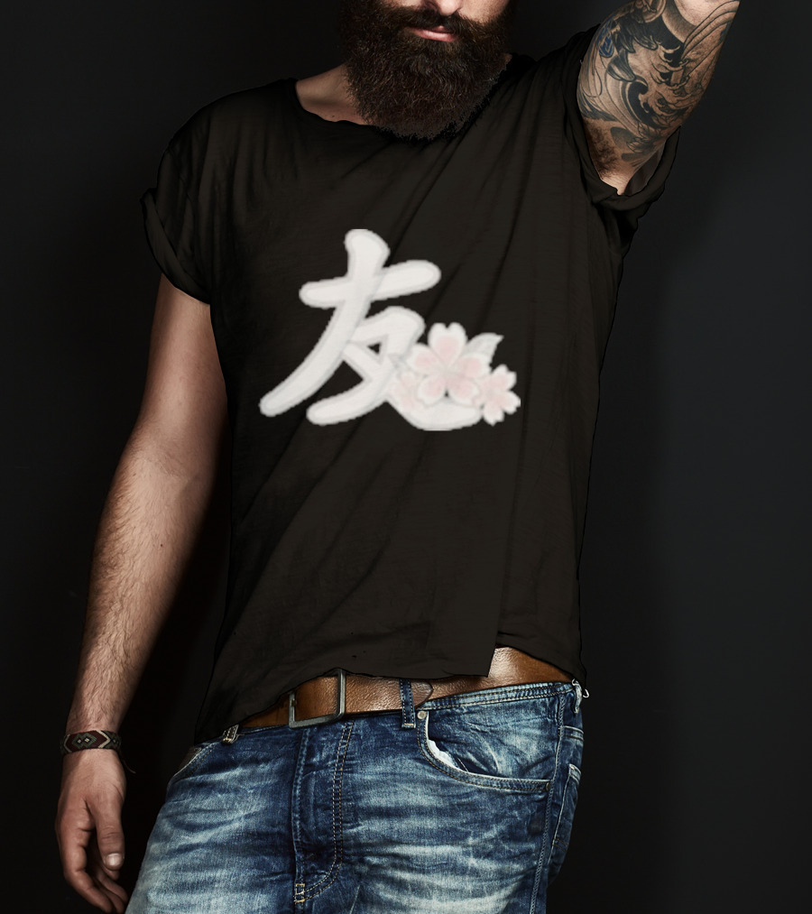 YFK Blossoms Sakura Kanji Friendship T-Shirt