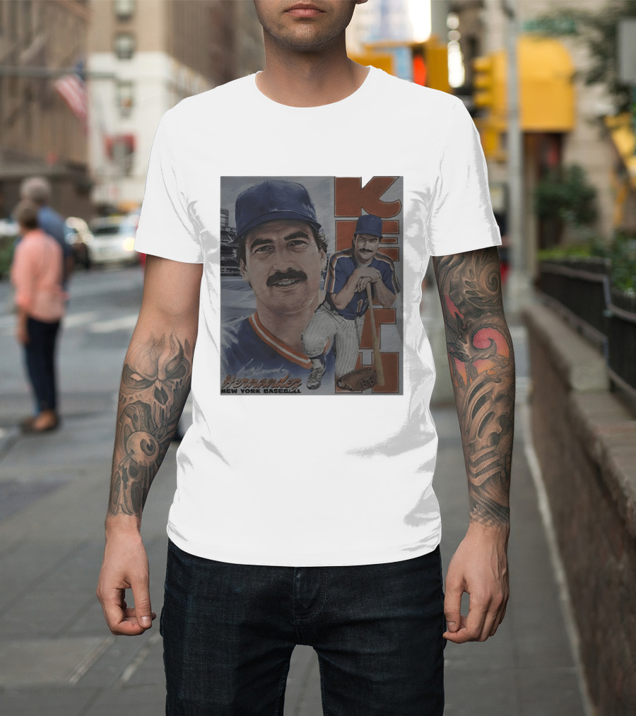 Keith Hernandez New York Baseball Mets Player Portrait With Bat T-Shirt