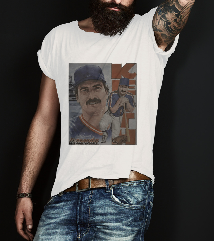 Keith Hernandez New York Baseball Mets Player Portrait With Bat T-Shirt