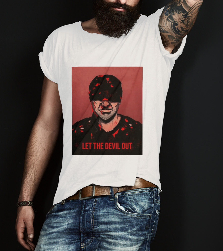 Daredevil Let The Devil Out Blindfolded Hero T-Shirt
