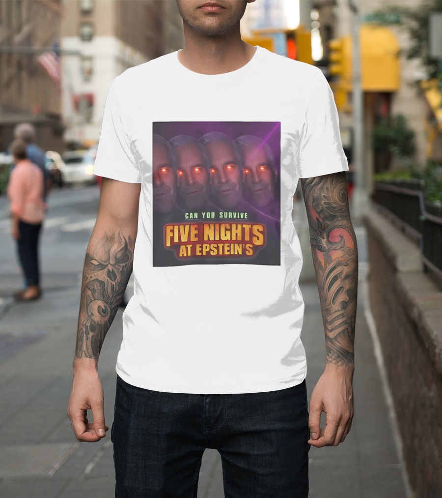 Five Nights At Epstein's Can You Survive Imagery With Glowing Eyes T-Shirt