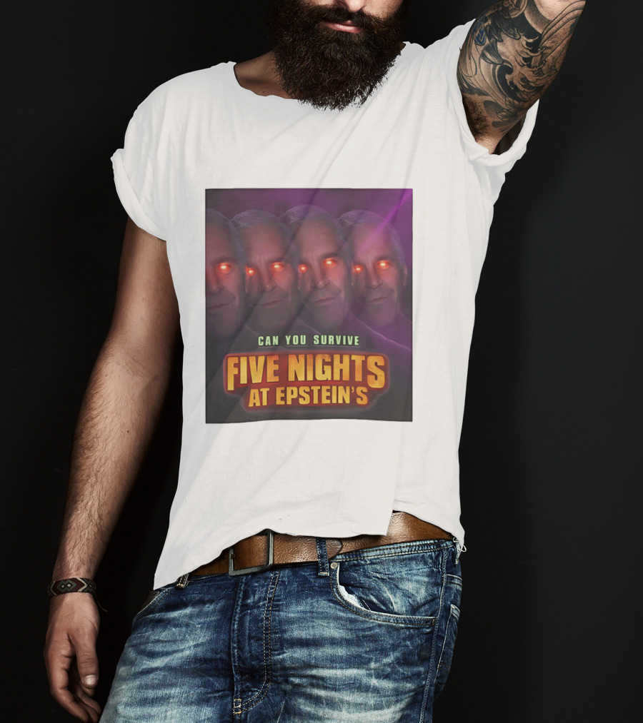 Five Nights At Epstein's Can You Survive Imagery With Glowing Eyes T-Shirt