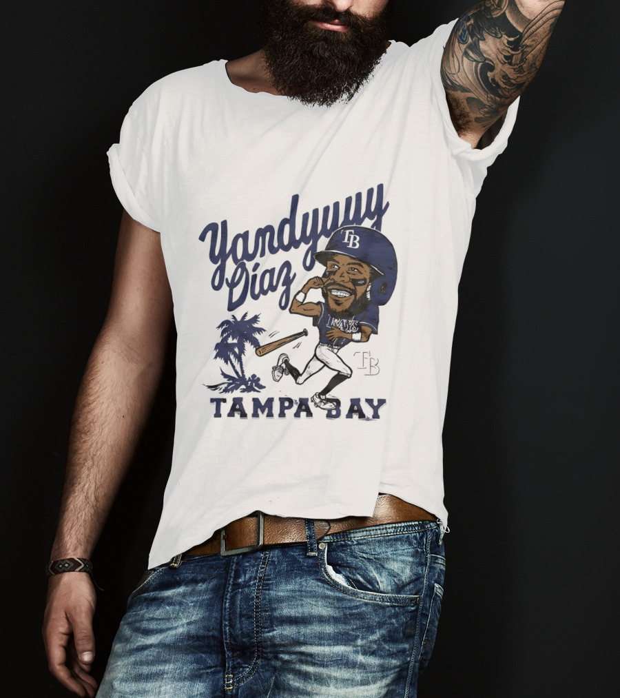 Yandy Diaz Tampa Bay Rays Yandyuuuu MLB Baseball Caricature T-Shirt