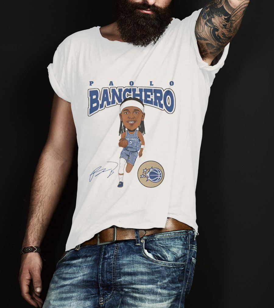 Paolo Banchero Orlando Magic Basketball Player Cartoon T-Shirt