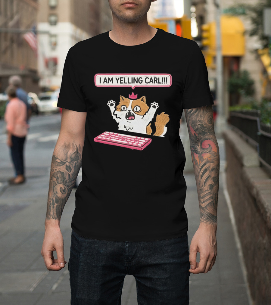 Cat Princess Donut I Am Yelling Carl Keyboard T-Shirt