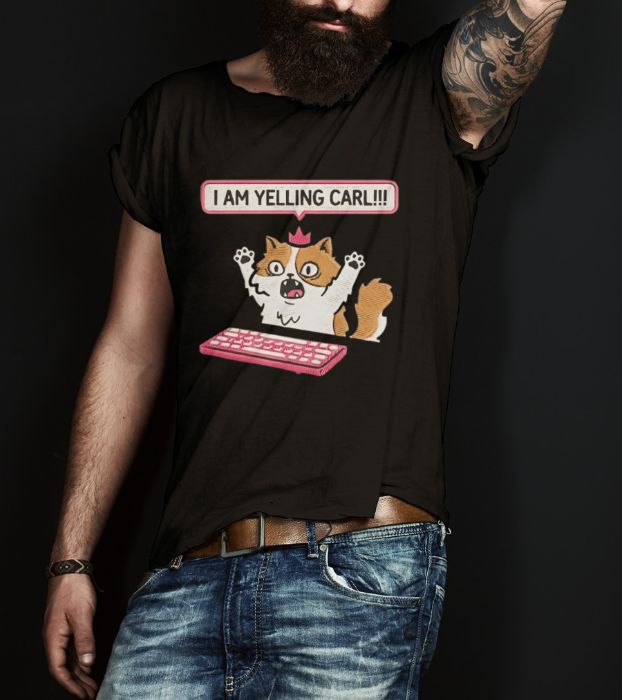 Cat Princess Donut I Am Yelling Carl Keyboard T-Shirt