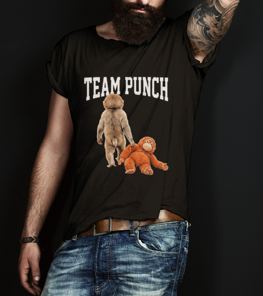 Team Punch Viral Monkey Stuffed Toy Fun T-Shirt