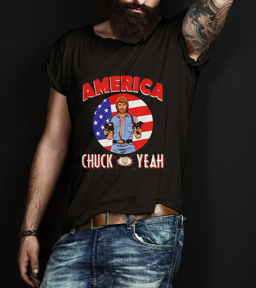 America Chuck Yeah Chuck Norris USA Flag T-Shirt