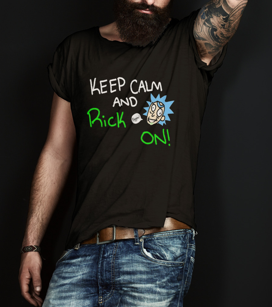 Keep Calm And Rick On Funny Cartoon T-Shirt