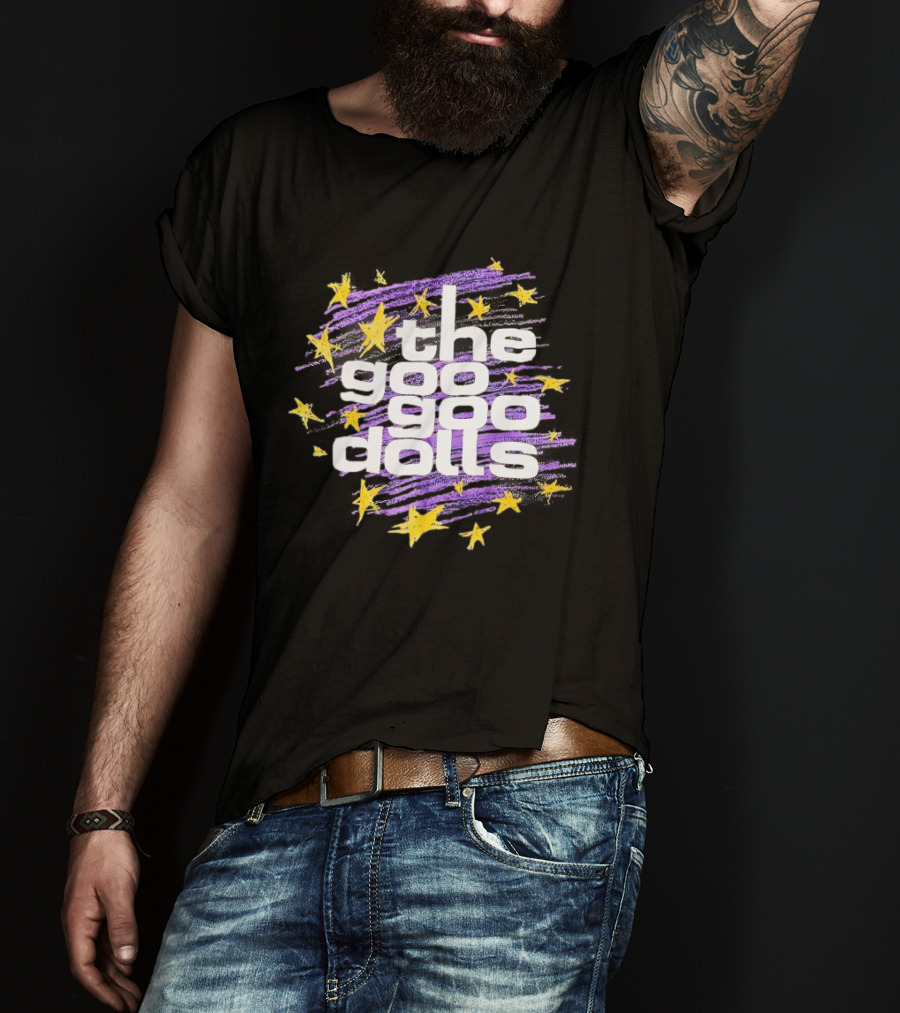 The Goo Goo Dolls Purple And Yellow Stars Brushstroke T-Shirt