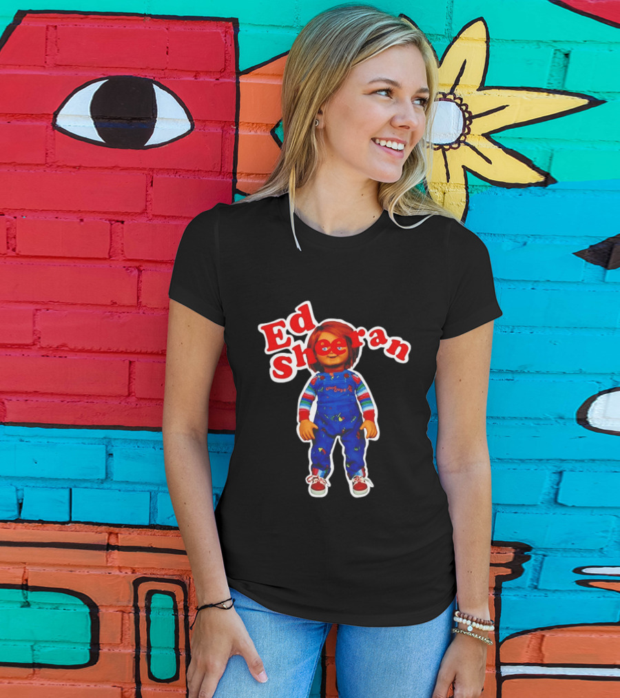 Ed Sheeran Chucky Doll Red Hair Suspender Outfit T-Shirt