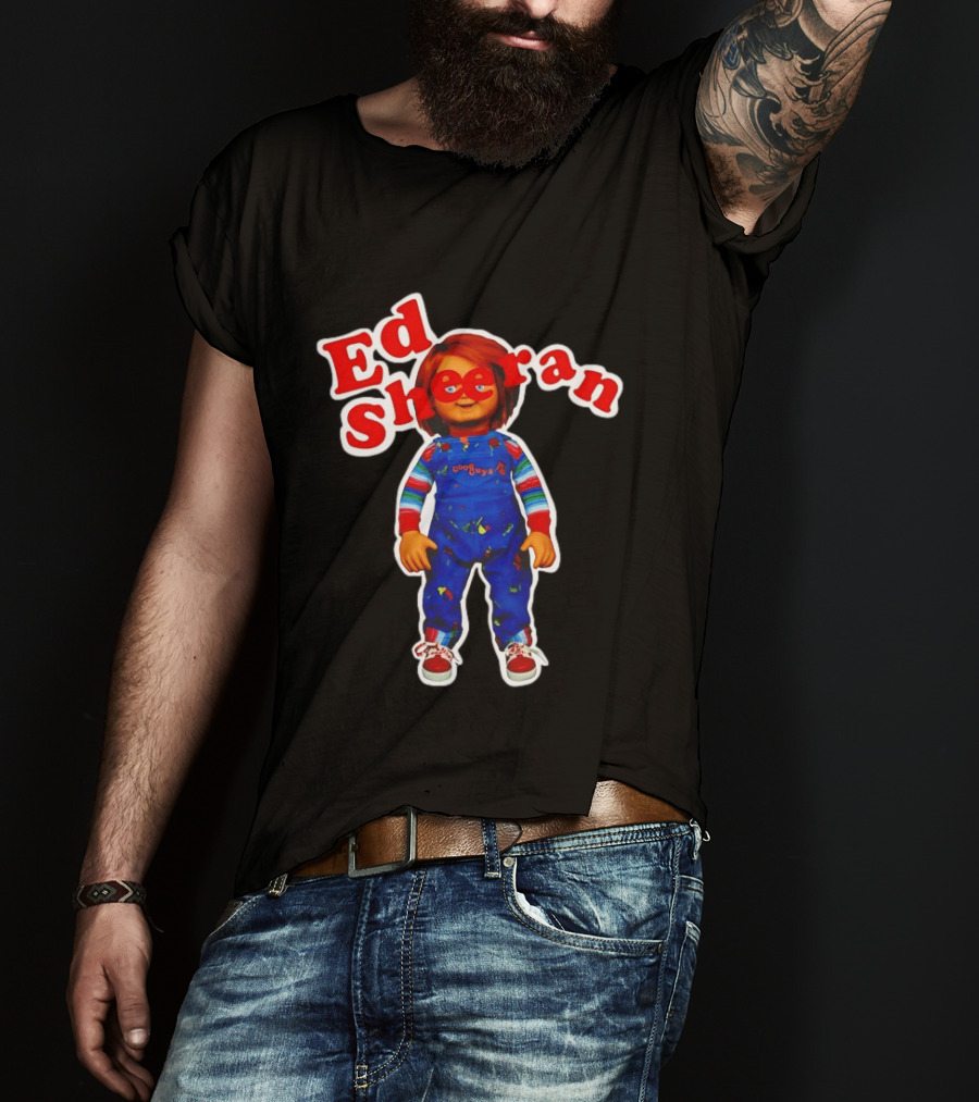 Ed Sheeran Chucky Doll Red Hair Suspender Outfit T-Shirt