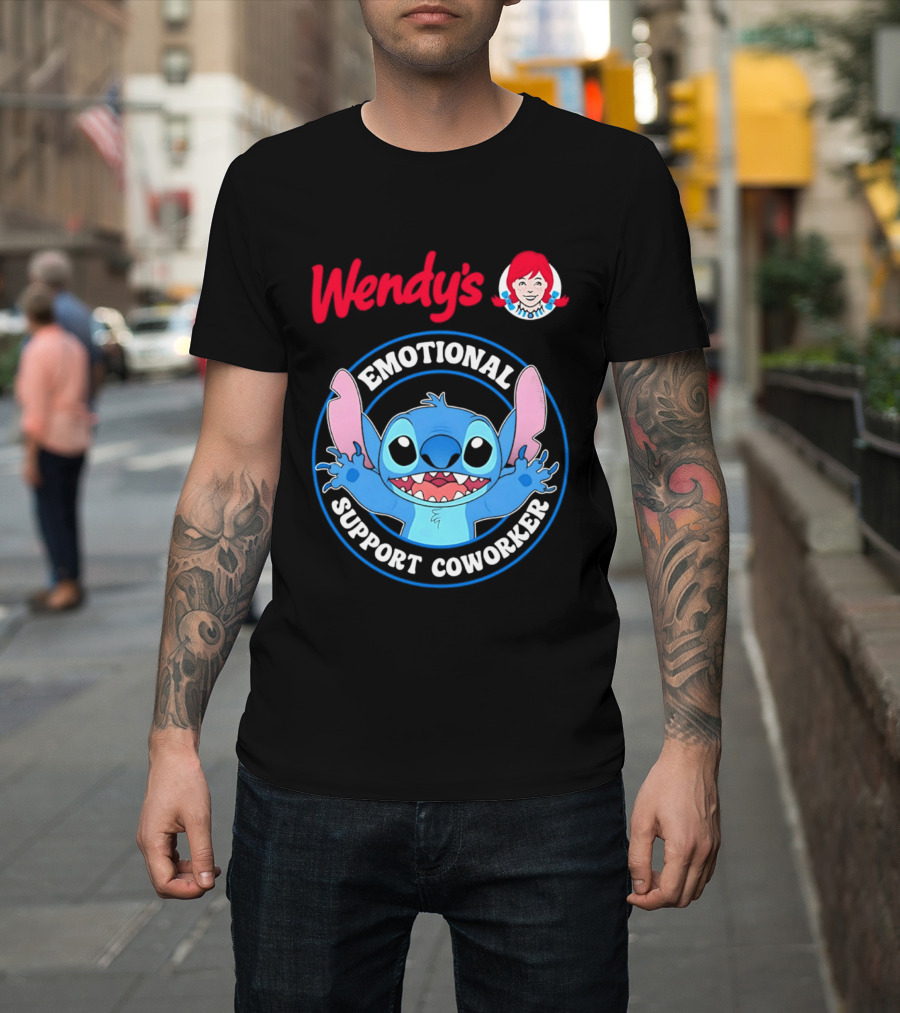 Wendy's Emotional Support Coworker Stitch Bluey T-Shirt
