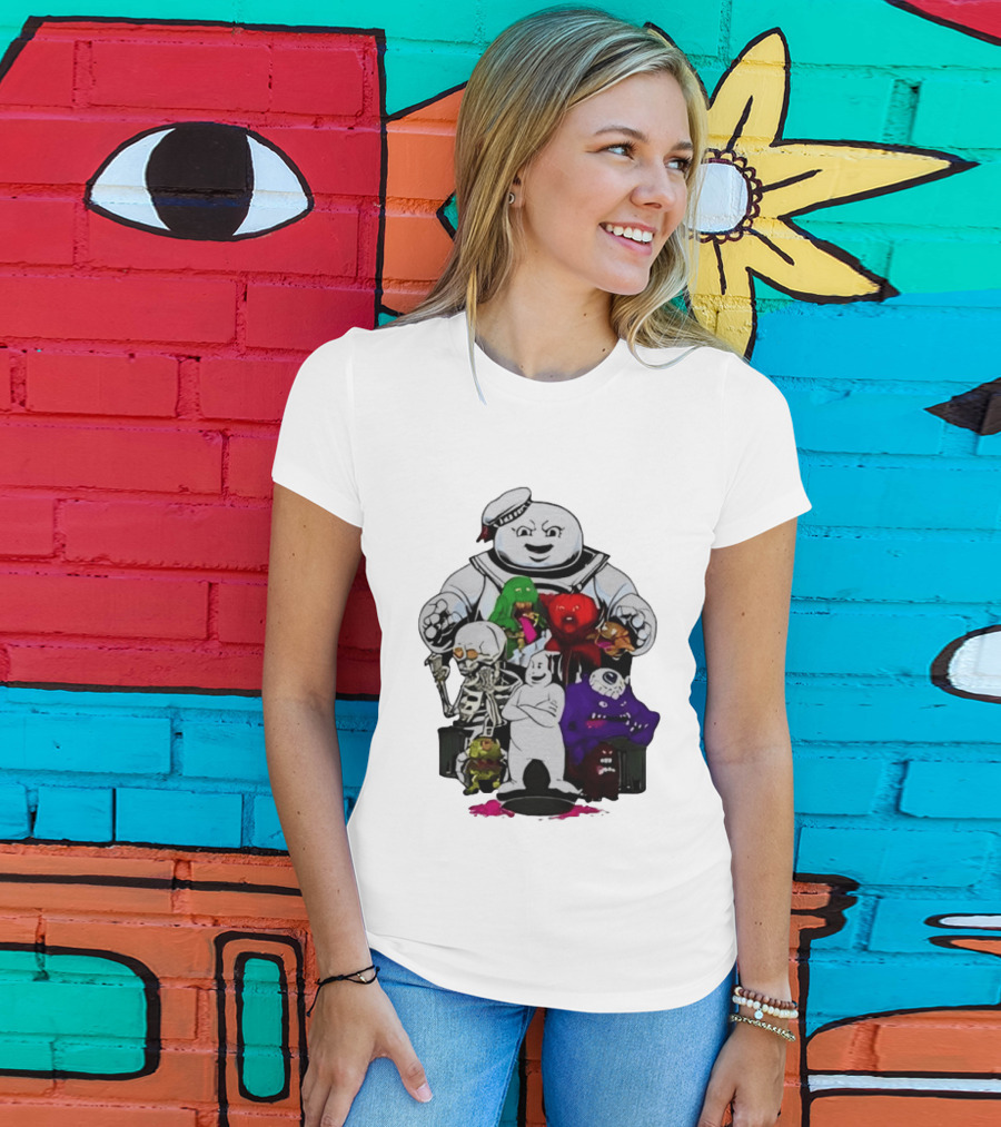 Stay Puft Marshmallow Man Ghostbusters Monster Group Characters T-Shirt