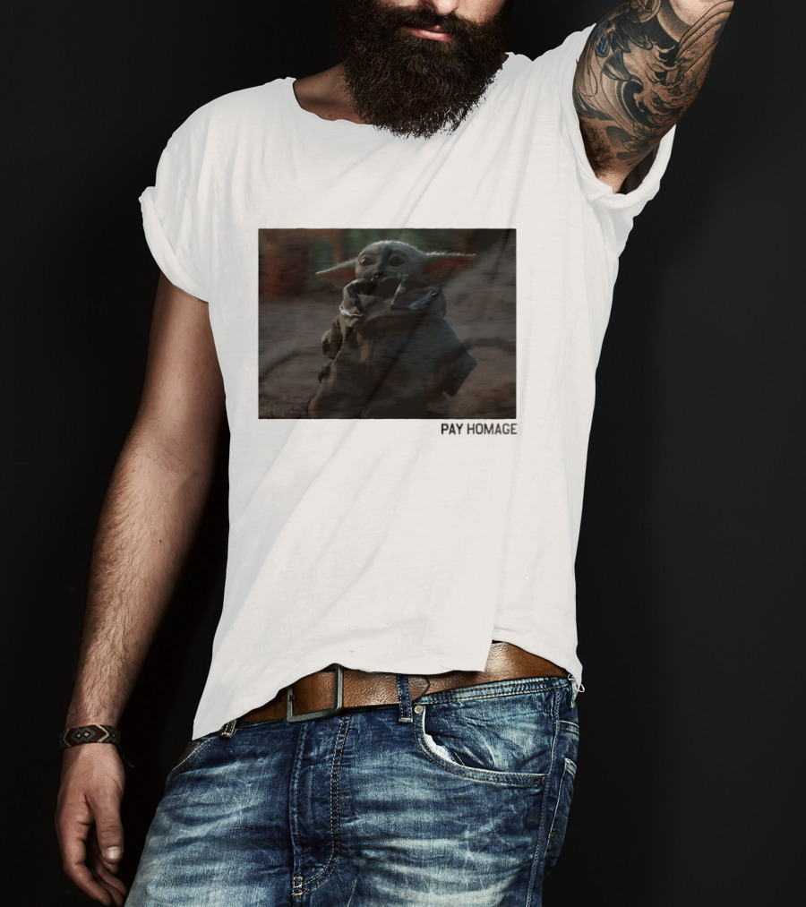 Pay Homage Grogu The Mandalorian Star Wars Iconic Baby Yoda T-Shirt