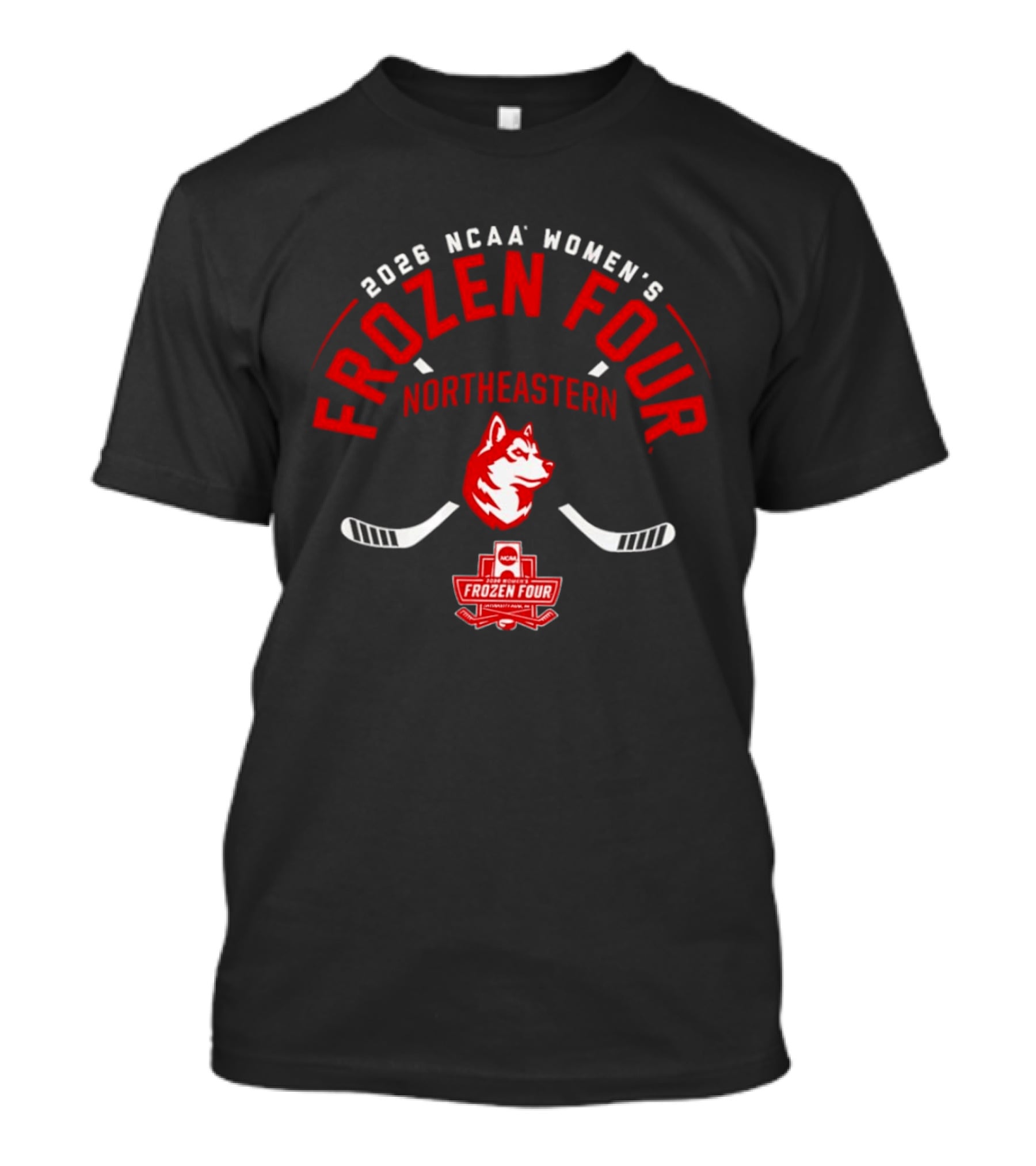 2026 NCAA Women's Frozen Four Northeastern Huskies Hockey T-Shirt