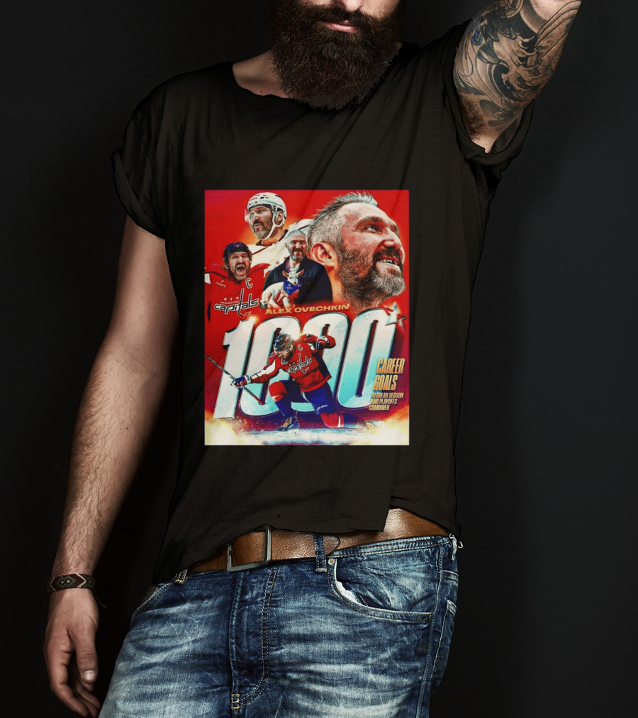 Alex Ovechkin Capitals 1000 Career Goals Iconic NHL T-Shirt