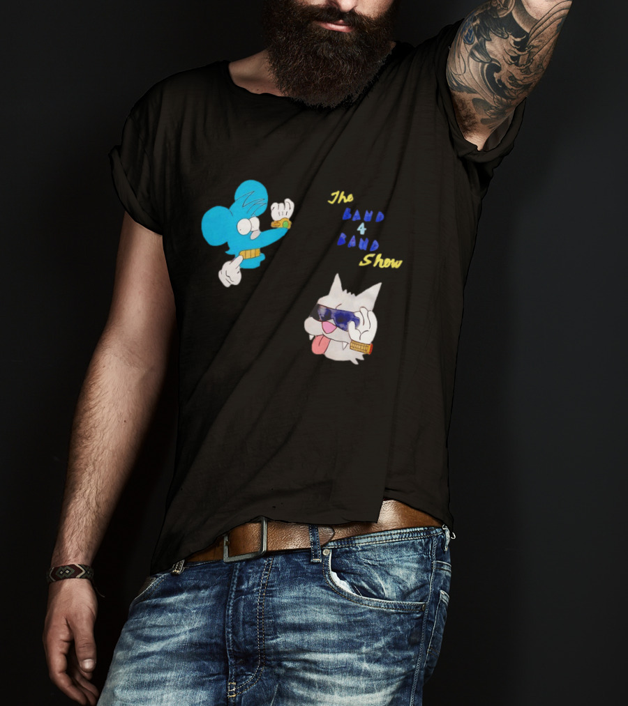 The Itchy And Scratchy Band 4 Band Show Cartoon Characters T-Shirt