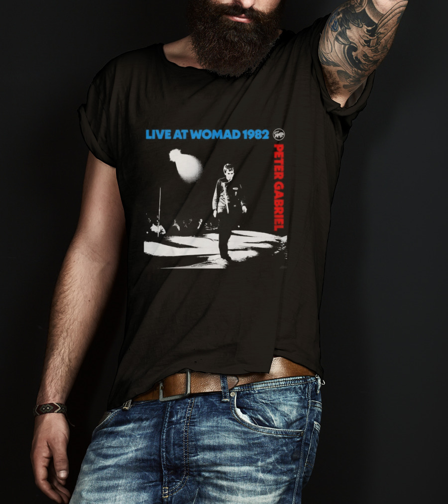 Live At Womad 1982 Peter Gabriel Vintage Concert Festival Archival T-Shirt