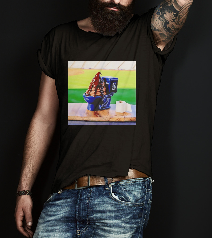 Mariners Big Dumper Sundae Chocolate Ice Cream Toilet Stadium T-Shirt