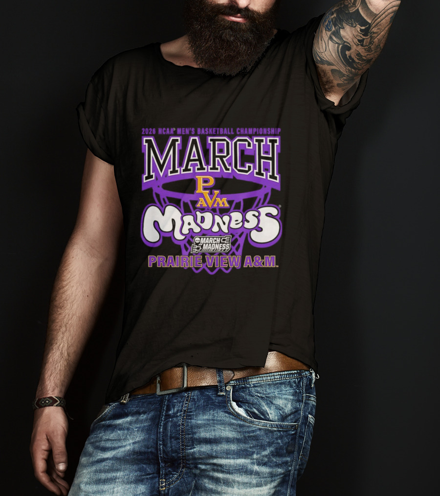 Prairie View A&M Panthers 2026 March Basketball Madness PVM T-Shirt