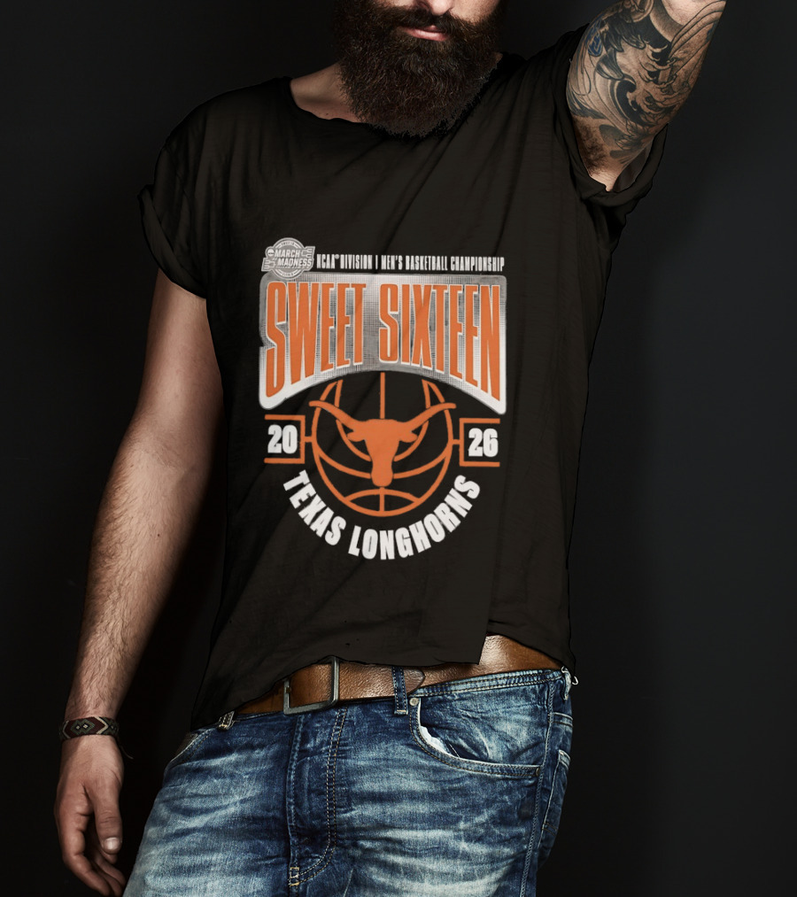 Texas Longhorns 2026 NCAA Men's Basketball Championship Sweet Sixteen T-Shirt