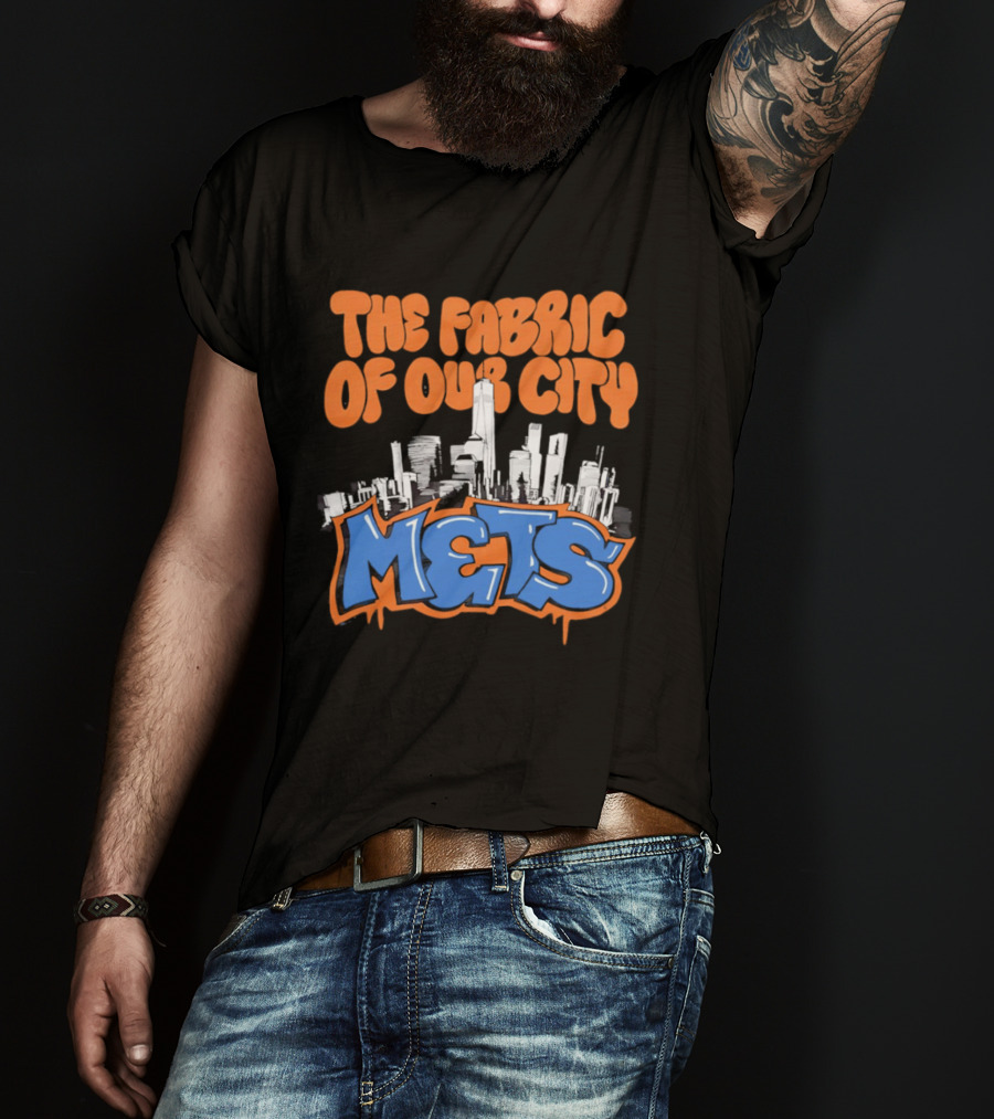 The Fabric Of Our City Mets New York Skyline Graffiti T-Shirt