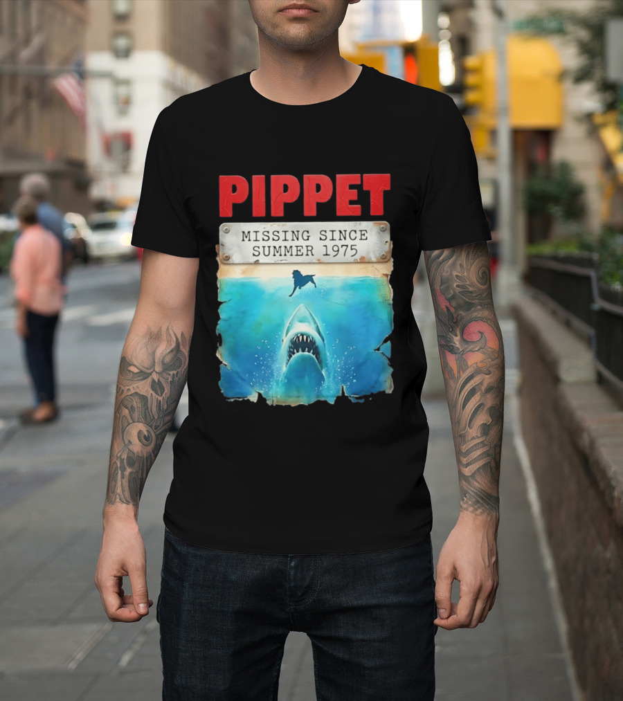 Pippet Missing Since Summer 1975 Shark Attack Scene T-Shirt
