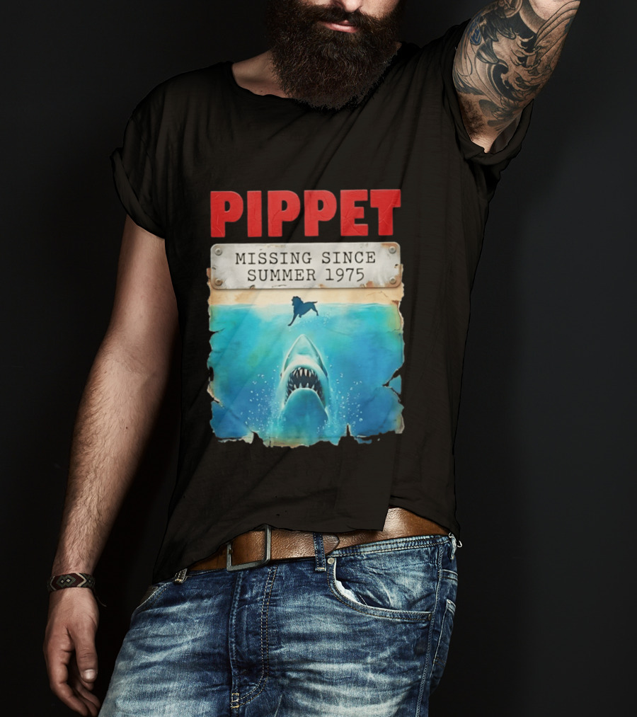 Pippet Missing Since Summer 1975 Shark Attack Scene T-Shirt