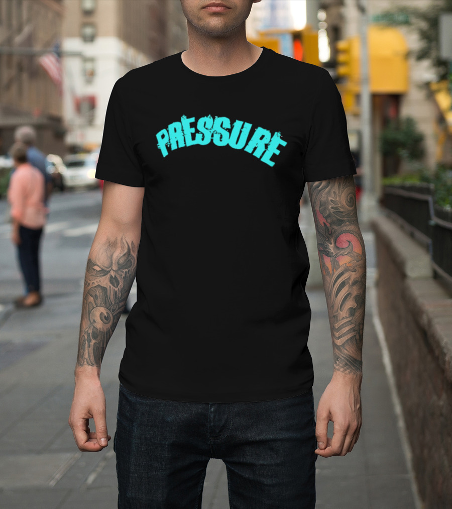 Pressure Teal Distressed Arched T-Shirt