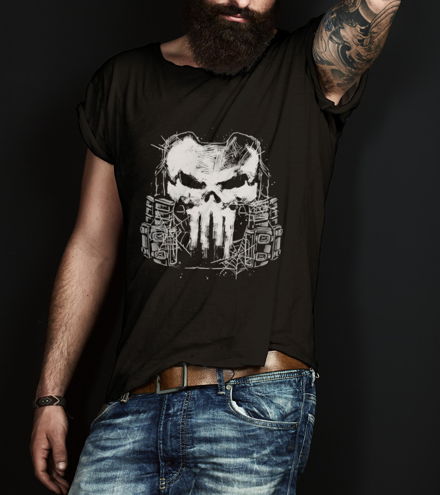 Punisher Skull Tactical Vest Halloween Night T-Shirt