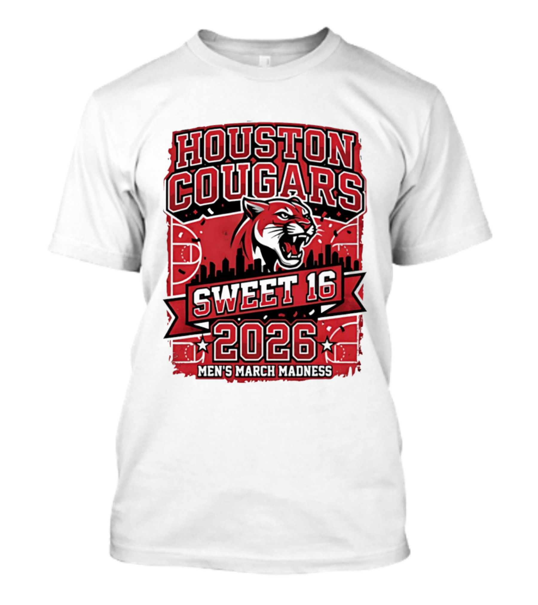 Houston Cougars 2026 NCAA Sweet 16 March Madness City Skyline T-Shirt