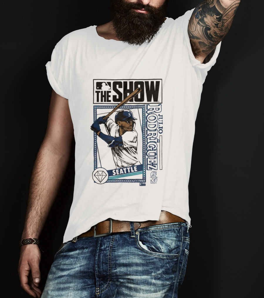 MLB The Show Julio Rodriguez Seattle Mariners Caricature 44 T-Shirt