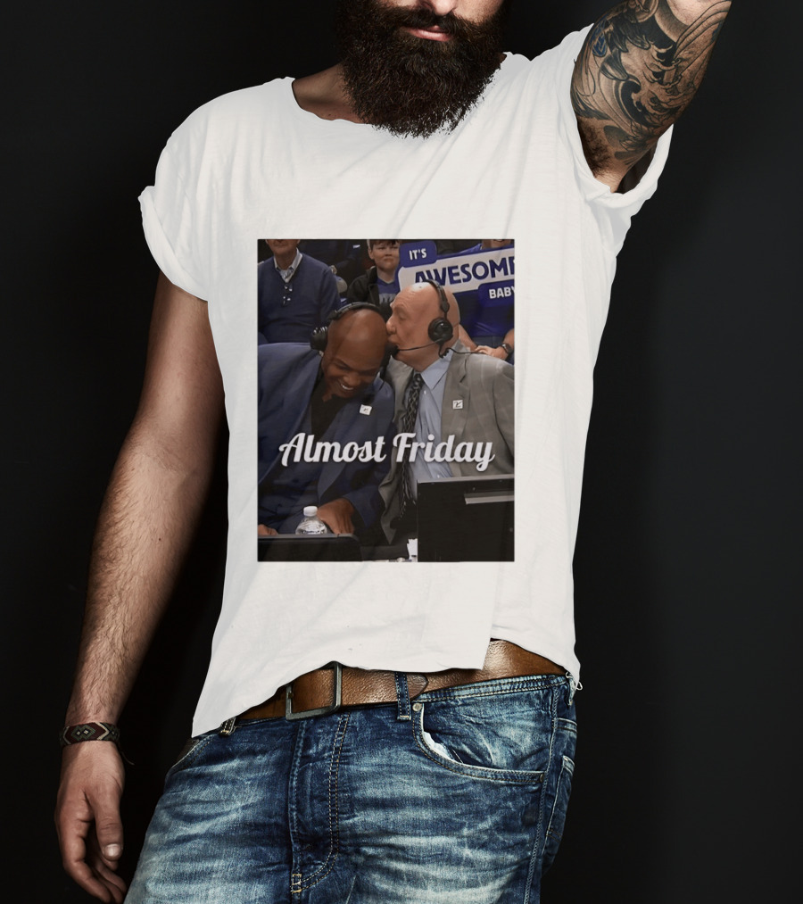 Dick Vitale Kissing Charles Barkley Almost Friday It's Awesome Baby T-Shirt