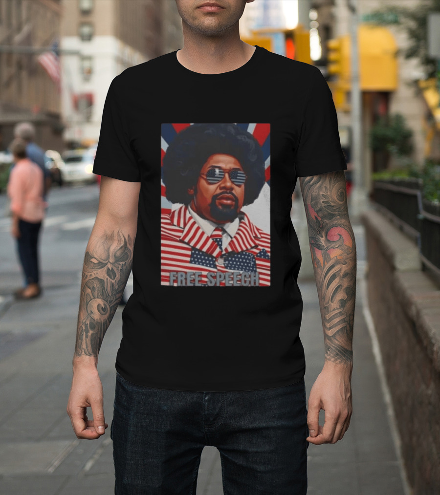 Aftoman Free Speech Patriotic Afro American Flag Suit T-Shirt