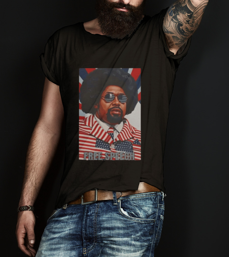Aftoman Free Speech Patriotic Afro American Flag Suit T-Shirt