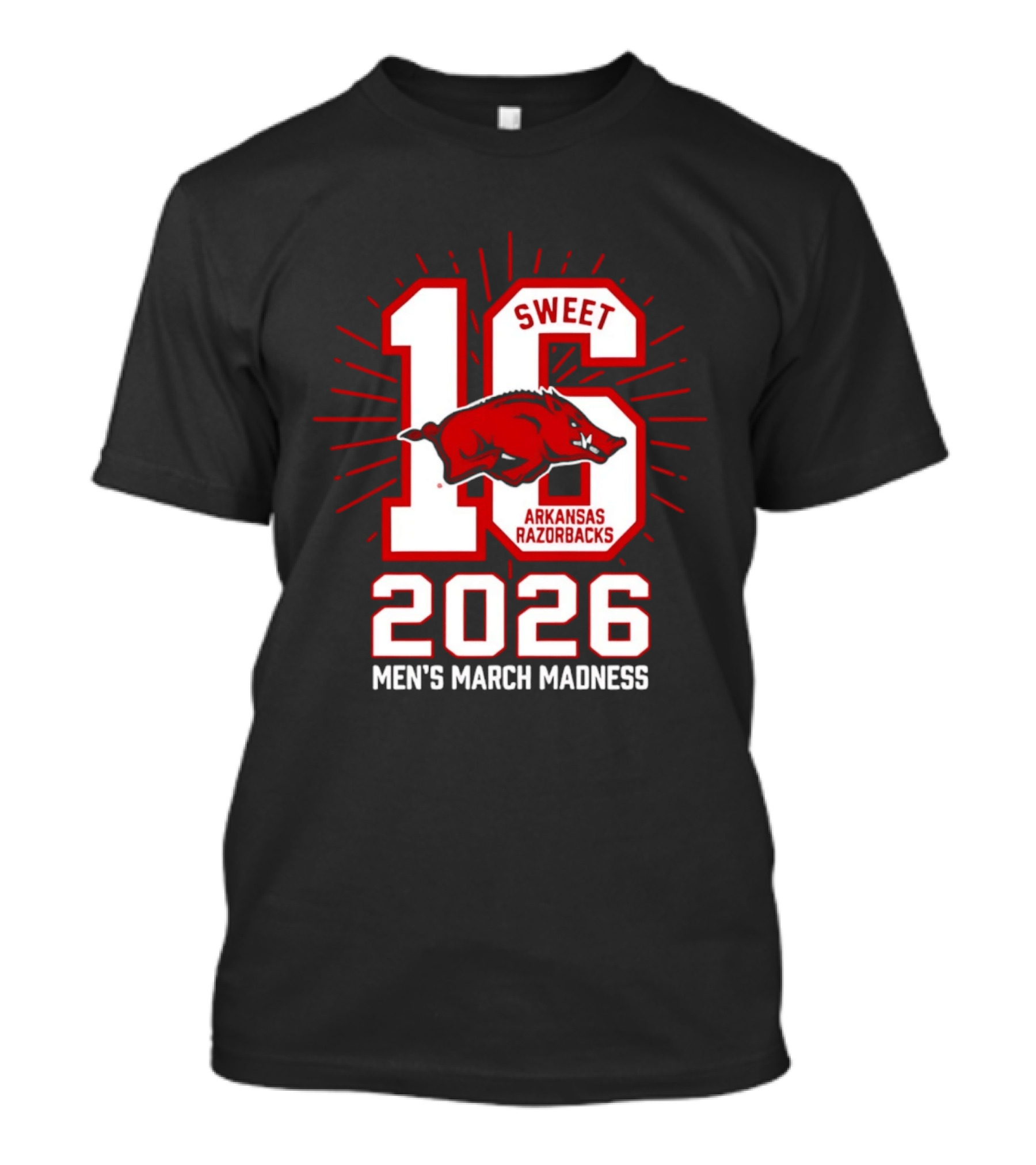 Arkansas Razorbacks Sweet 16 2026 Men's March Madness T-Shirt