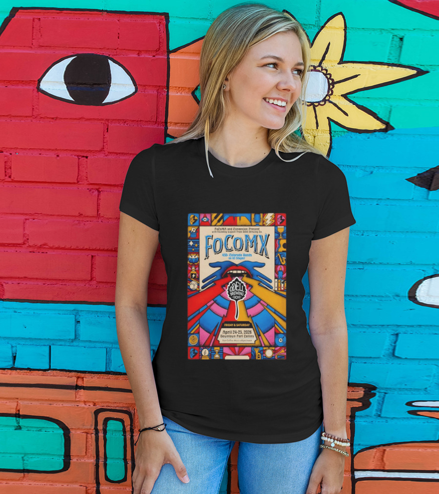 FoCoMX 450 Colorado Bands April 24 25 2026 Downtown Fort Collins Odell Brewing Co T-Shirt
