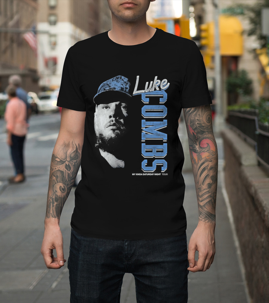 Luke Combs My Kinda Saturday Night Tour Hat And Bearded Face T-Shirt