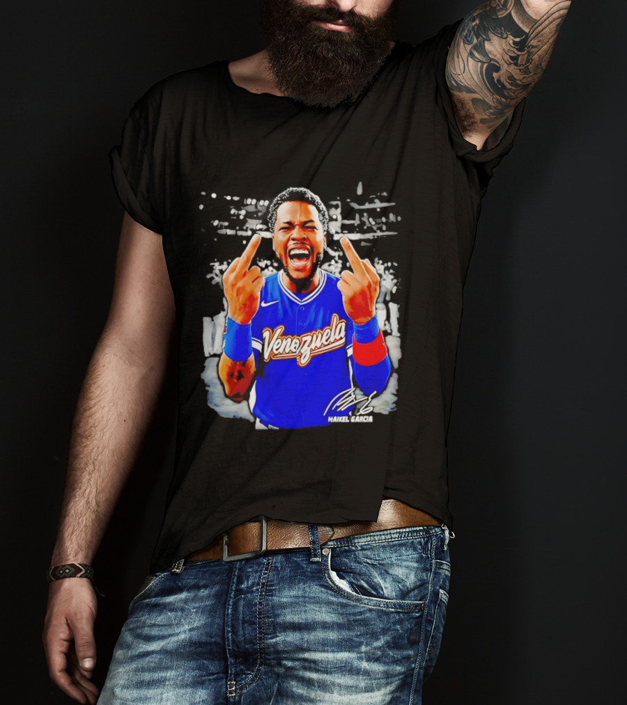 Maikel Garcia Venezuela 2026 MVP Middle Finger Baseball Team T-Shirt