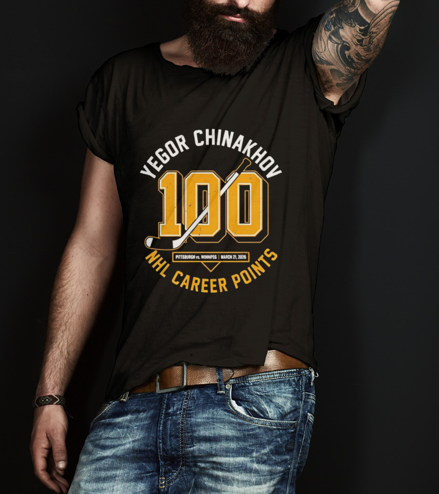 Yegor Chinakhov NHL Career 100 Points Achievement October 23, 2023 T-Shirt