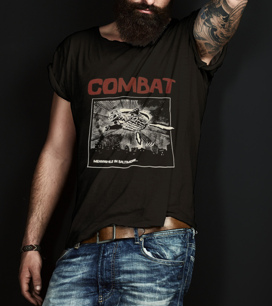 Combat Mean While In Baltimore Sunburst And Bird T-Shirt